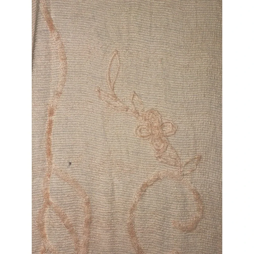 Vtg Twin Pink Chenille Bedspread 90x100